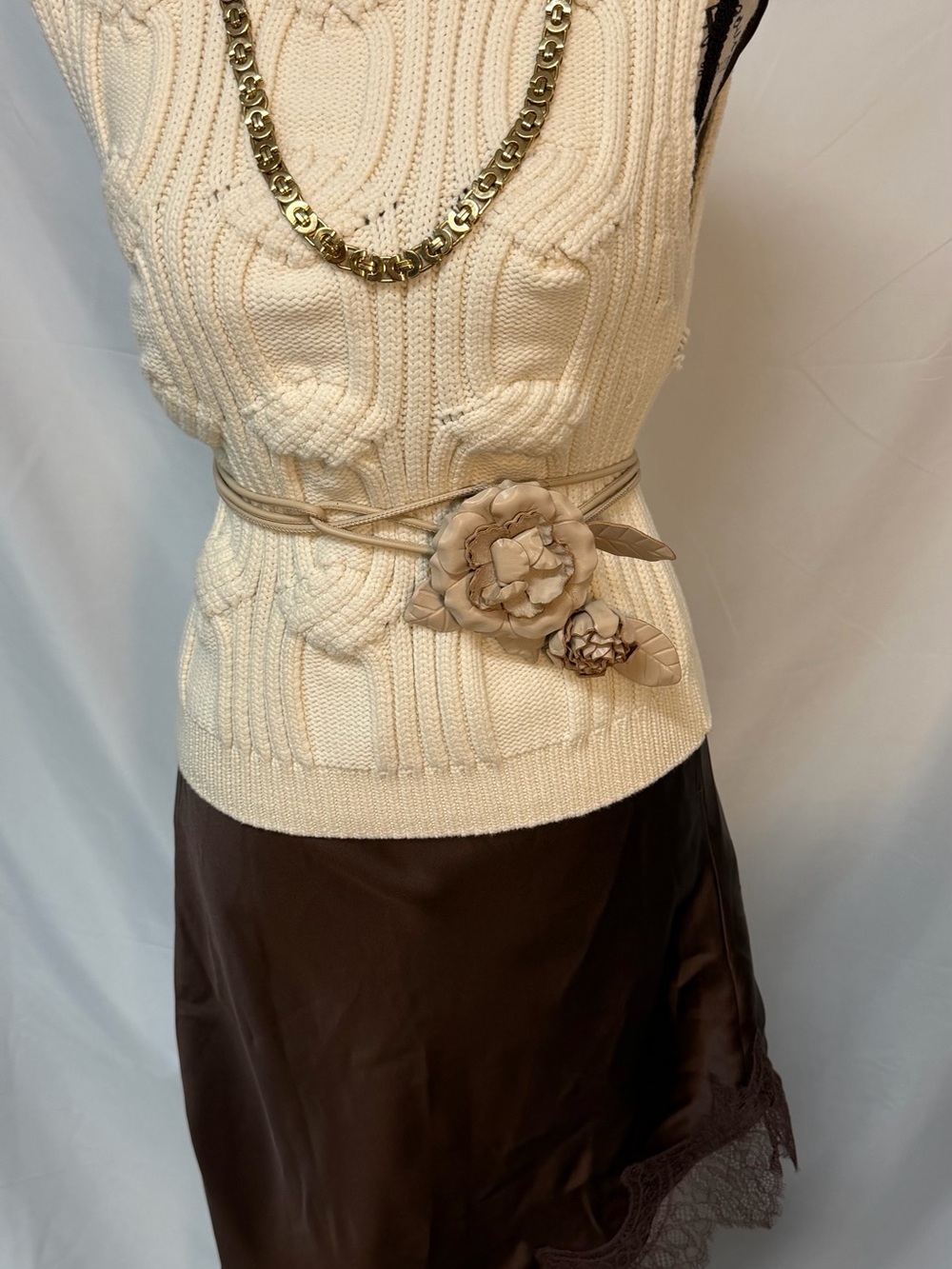 NWT Zara Chocolate Brown Satin Lace Trim Slip Dress Small - Picture 4 of 10